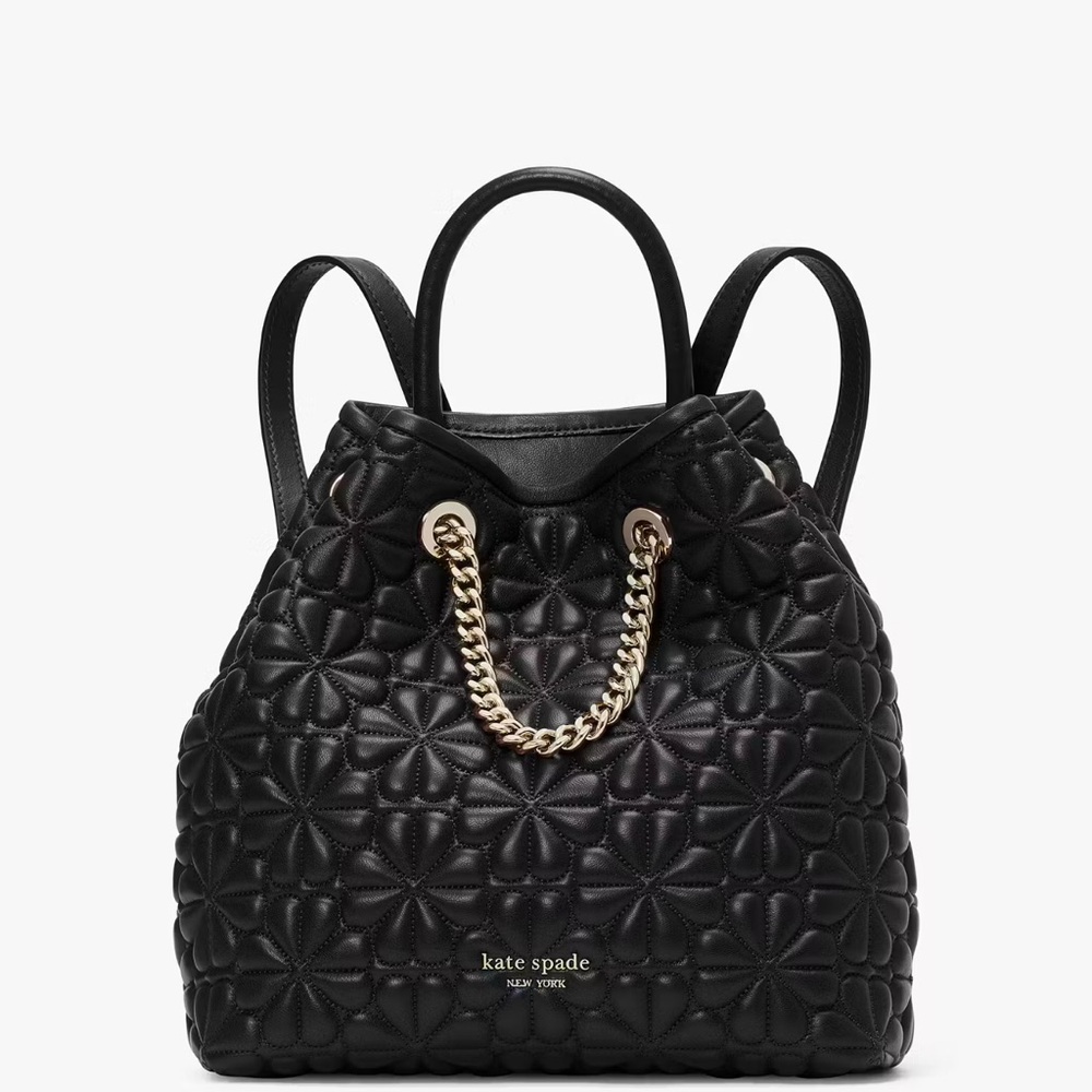 Kate Spade Bloom Quilted Leather Medium Drawstring Backpack